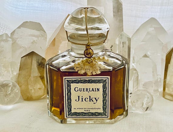 Guerlain, Jicky, 80 ml. or 2.81 oz. Flacon, Parfum Extrait, Flacon Quadrilobe, Baccarat, 1898, 1960, Paris, France ..