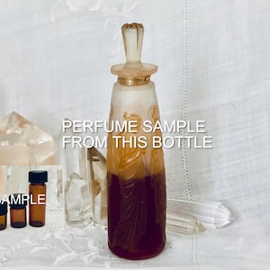 SAMPLE .. Coty, Ambre Antique, &#39;Old Amber&#39;, DECANTED SAMPLE from Flacon, Parfum Extrait, 1905, 1995 Special Edition, Lalique, Paris, France