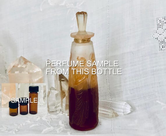 SAMPLE .. Coty, Ambre Antique, 'Old Amber', DECANTED SAMPLE from Flacon, Parfum Extrait, 1905, 1995 Special Edition, Lalique, Paris, France