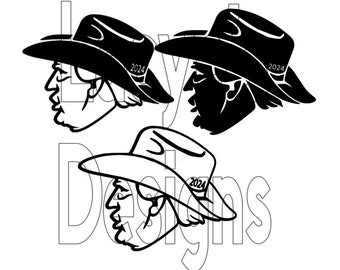 Bundle Trump Cowboy Hat 2024 Election Re-Election Make America Great Again President SVG Instant Download File Decal Sticker