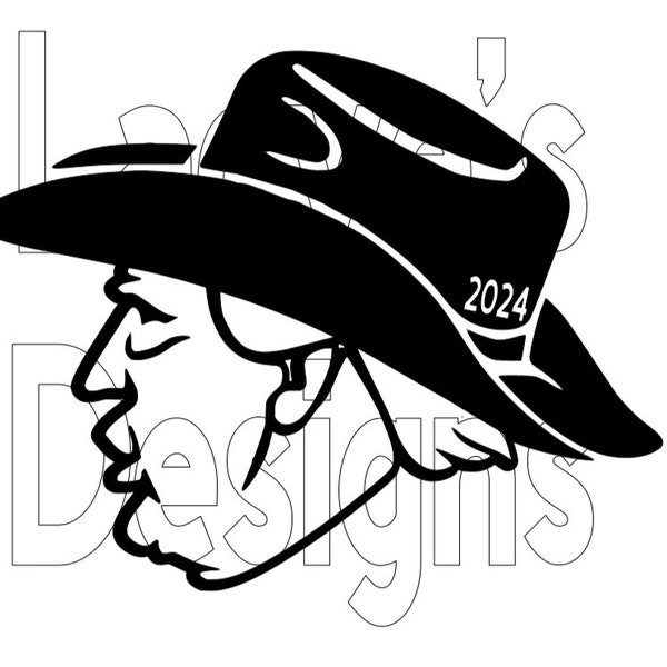 Trump Cowboy Hat 2024 Election Re-Election Make America Great Again President SVG Instant Download File Decal Sticker