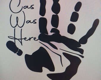 Supernatural Cas Was Here Handprint Dean Sam Winchester Decal Sticker