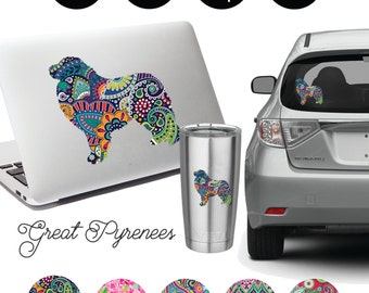 Great Pyrenees Decal - Personalized Dog Car, Laptop Sticker