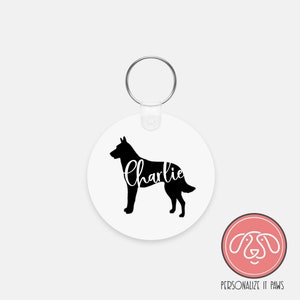 Personalized Belgian Malinois Dog Keychain