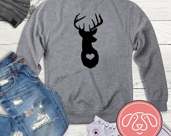 Deer Sweatshirt - Heart Design