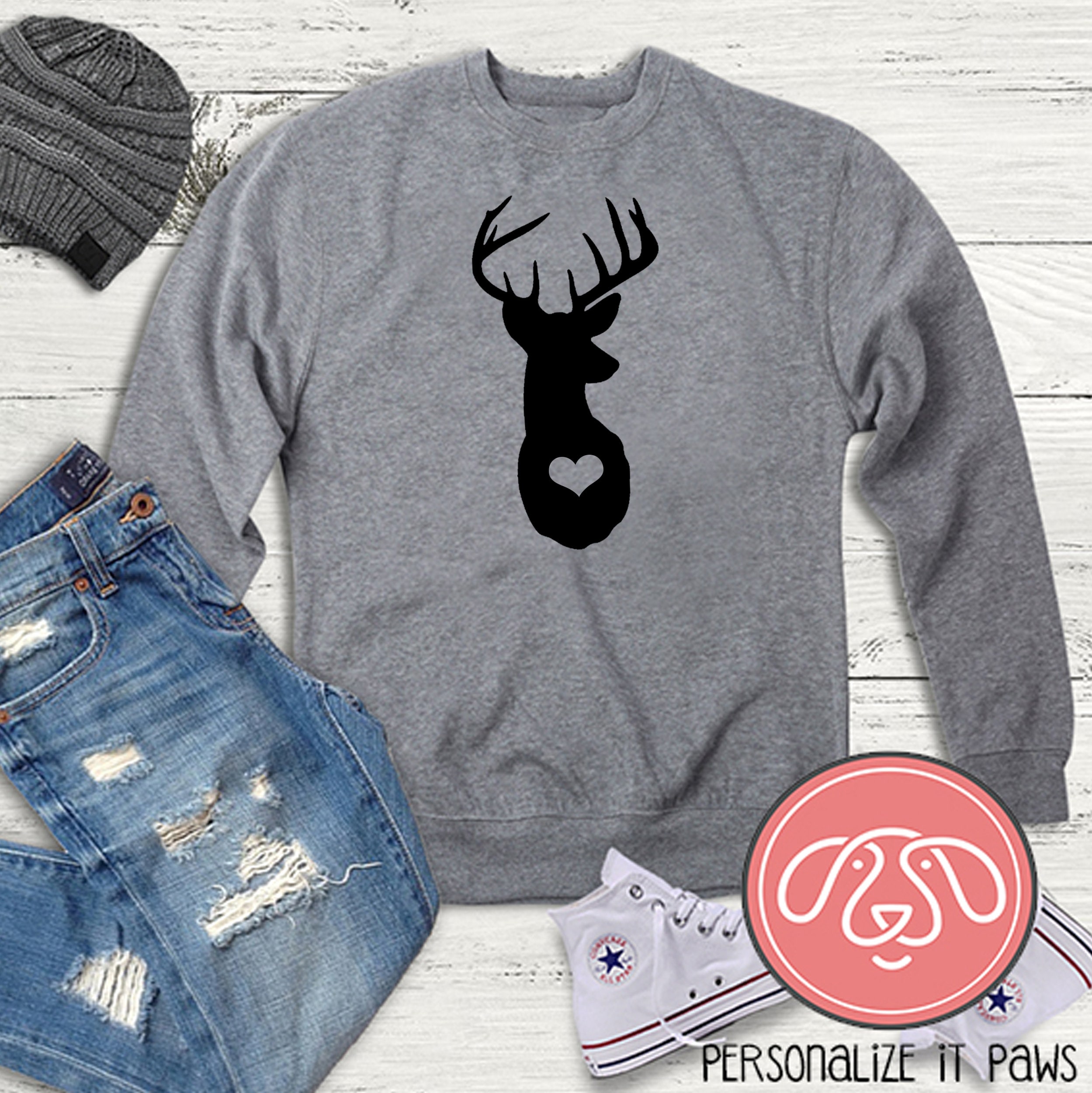 Mens deer sweatshirts Clearance