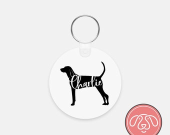 Personalized Treeing Walker Coonhound Dog Keychain