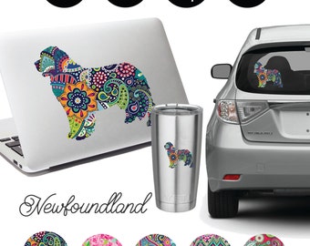 Personalized Newfoundland Dog Decal, Car Window Sticker