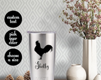 Rooster Decal with customizeable name text