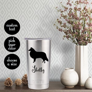 Rough Collie Decal with customizeable name text