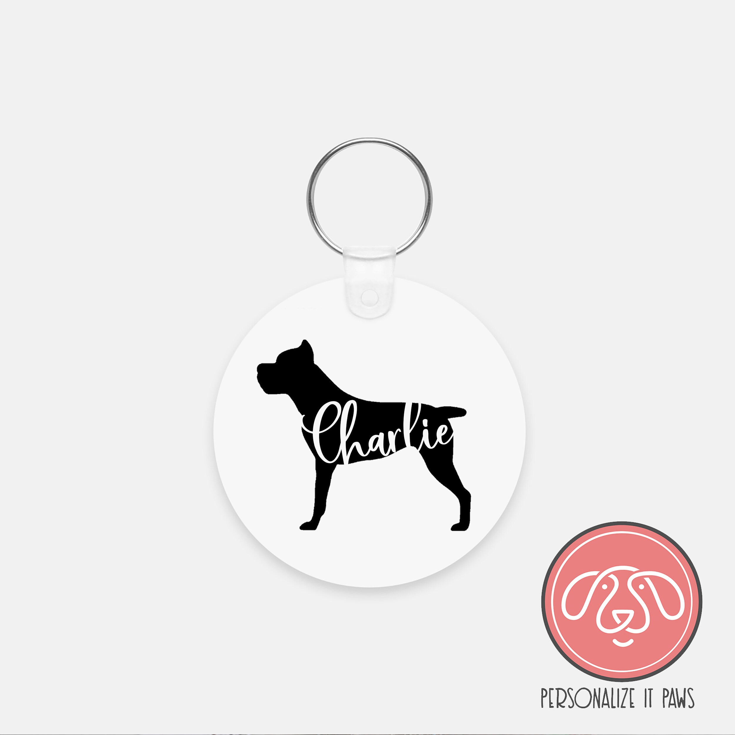 Personalized Cane Corso Dog Keychain | Etsy