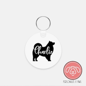 Personalized Samoyed Dog Keychain