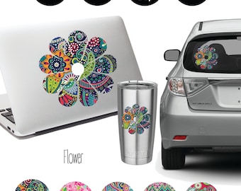 Flower Decal, Vinyl Sticker for Car, Laptop, and Tumbler