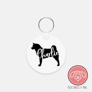 Personalized akita Keychain