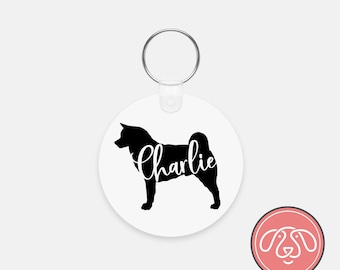 Personalized akita Keychain