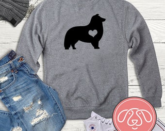 Sudadera Shetland Sheepdog: Sudadera personalizada con cuello redondo y estampado de raza de perro.