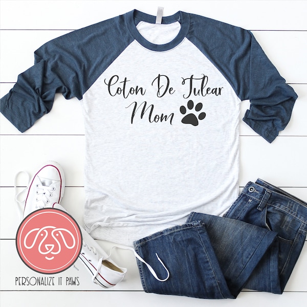 COTON de TULEAR DOG Mom Raglan