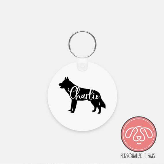 Personalized Husky Dog Keychain
