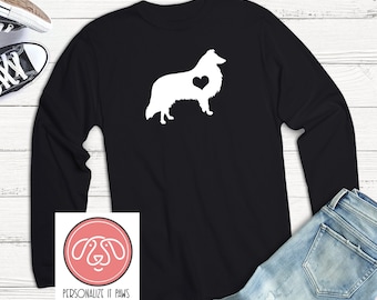Grobes Collie Langarm T-Shirt