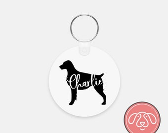 Personalized Brittany Spaniel Dog Keychain