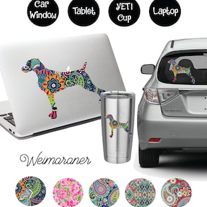 Weimaraner Decal, Personalized Dog Breed Car Window Sticker