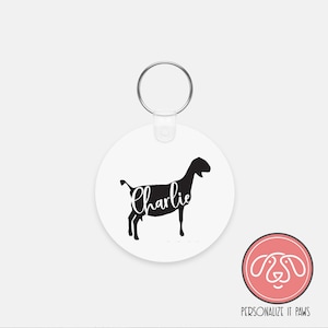Personalized NUBIAN DAIRY GOAT Keychain