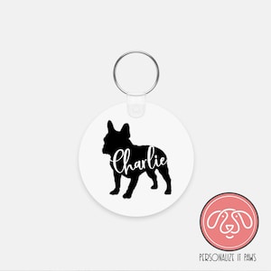 Personalized French Bulldog Dog Keychain