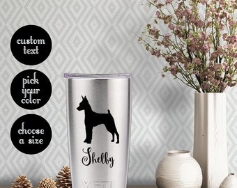 Miniature Pinscher Vinyl Decal - Personalized Dog Silhouette