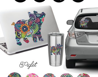 Piglet Vinyl Decal, Car Window, Laptop & Tumbler