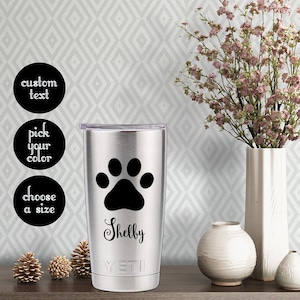 Animal Lover&#39;s Paw Decal with customizeable name text