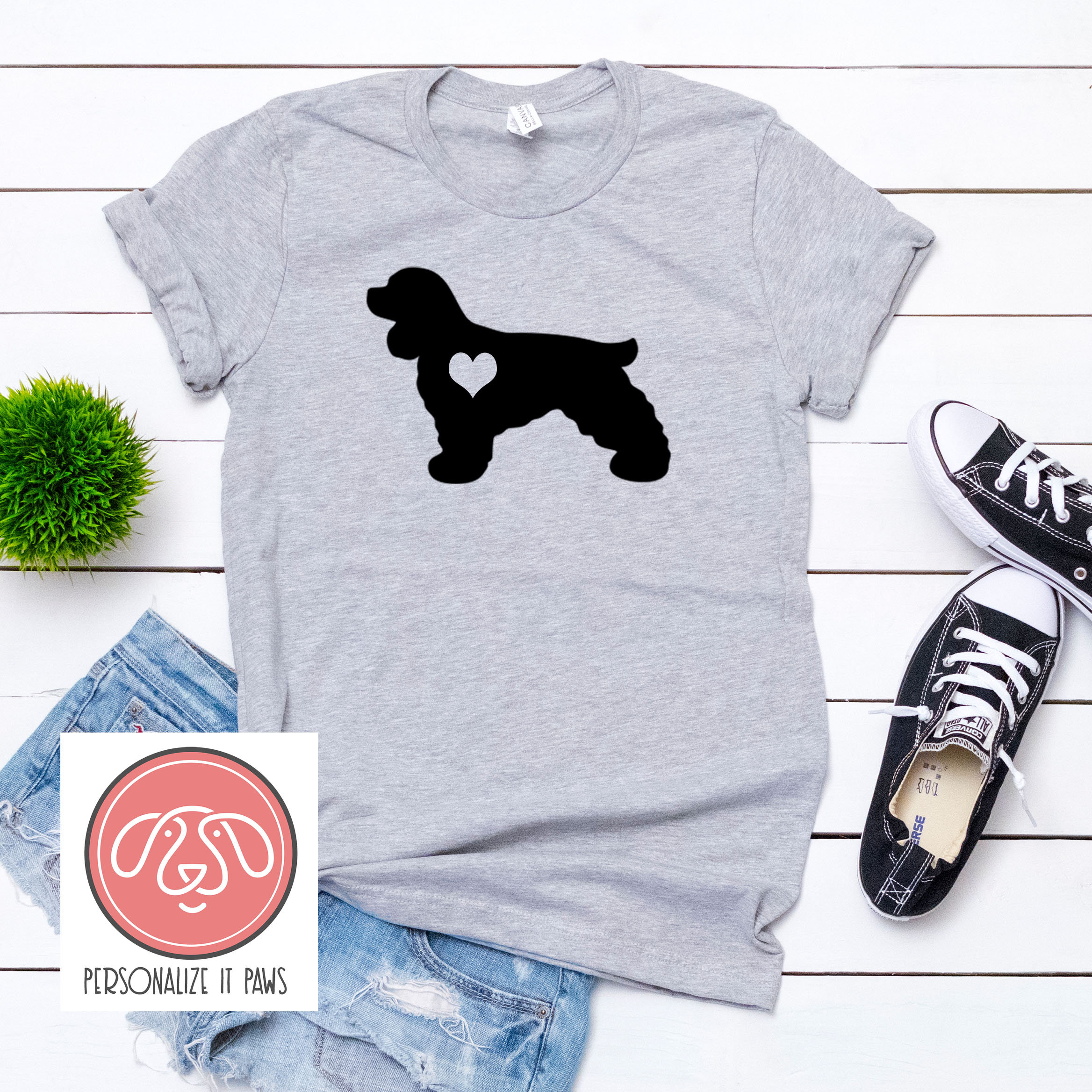 Cocker Spaniel Heart Dog T-Shirt