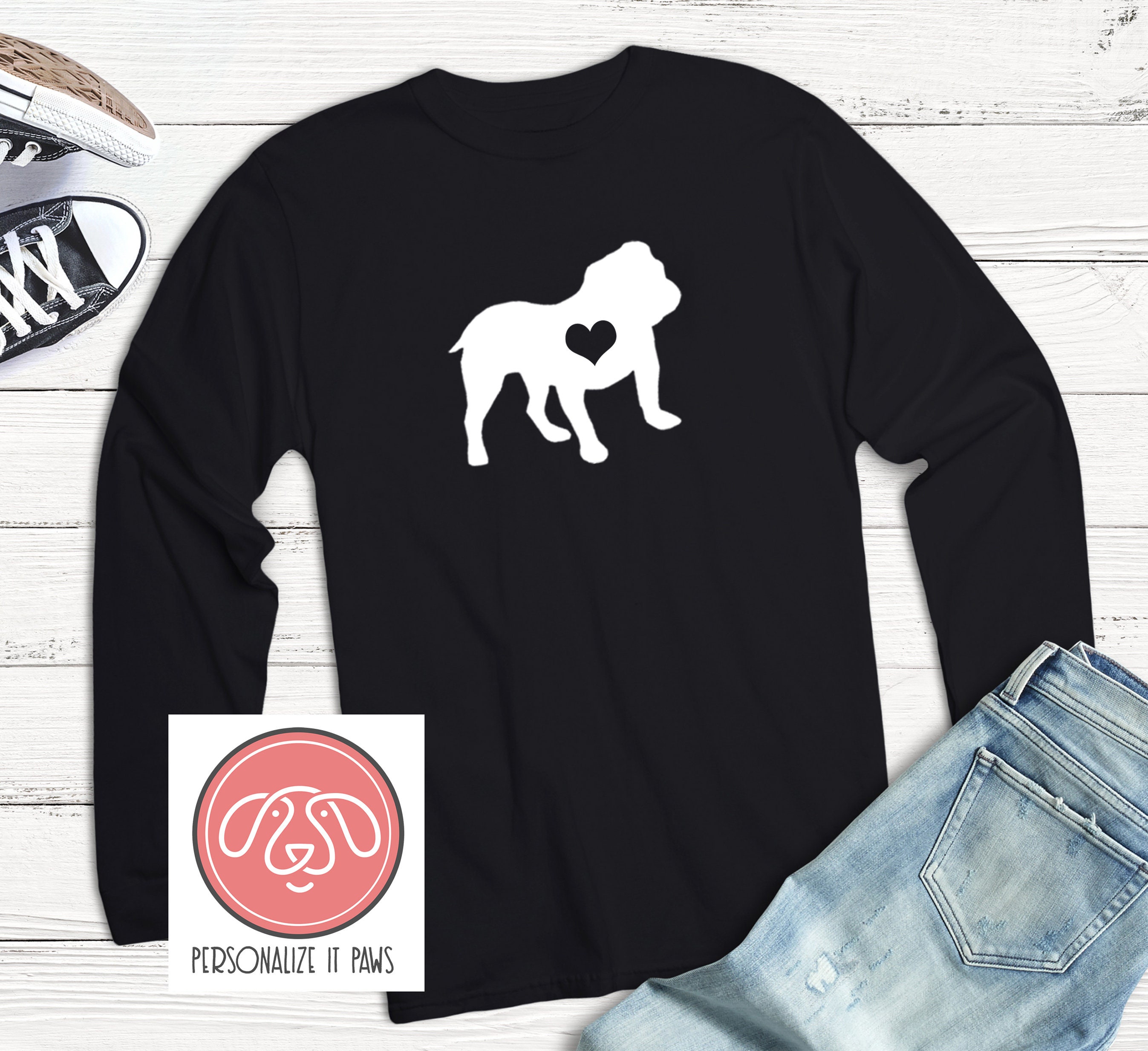 イングランド ブルドッグ Tシャツ MEDIUM イングリッシュブルドッグ ロングスリーブTシャツ - Etsy 日本