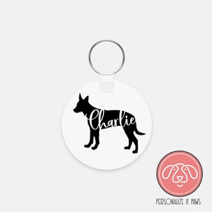 Personalized Dutch Shepherd Dog Keychain