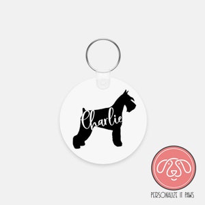 Personalized Giant Schnauzer Dog Keychain