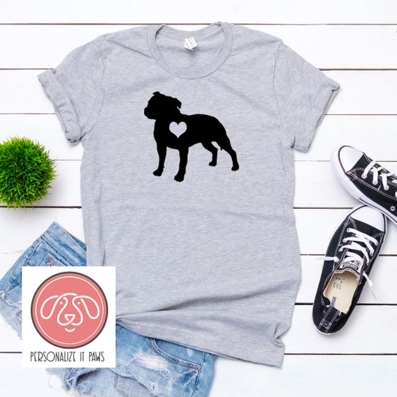 Staffordshire Bull Terrier Shirt: Black Silhouette Staffordshire Bull Terrier Shirt: Black Silhouette