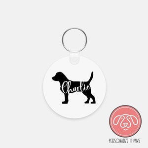 Personalized beagle Hound Dog Keychain