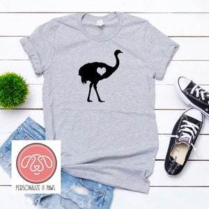 Ostrich Heart Dog T-Shirt