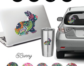 Adesivo Bunny: adesivo in vinile per auto, laptop e bicchiere