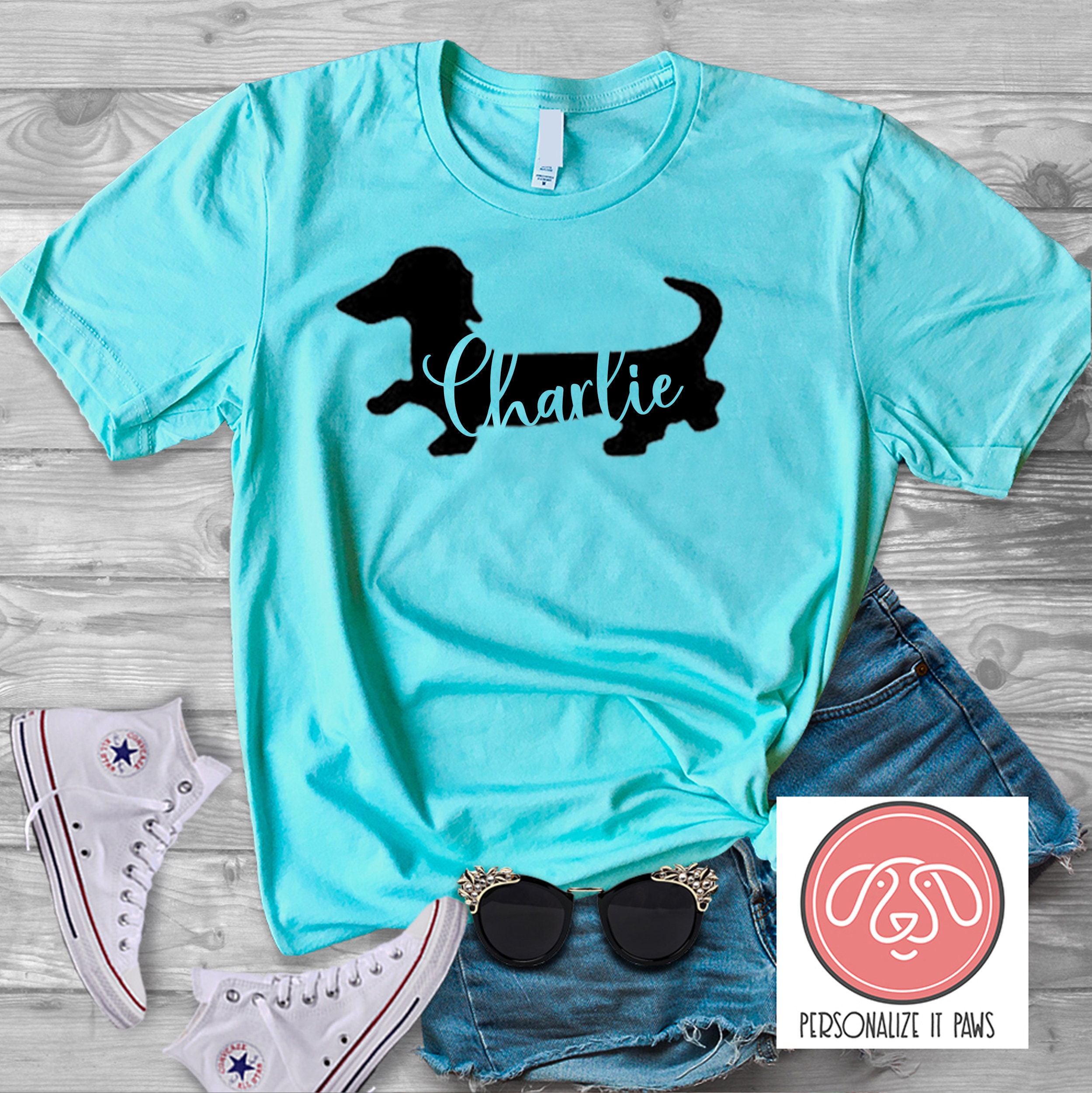 BLIND DACHSHUND T-SHIRT YELLOW