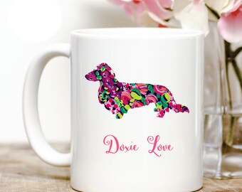 Long Haired Dachshund love Coffee Mug