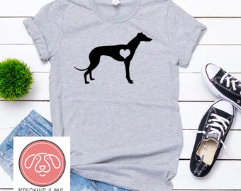 Greyhound Heart Dog T-Shirt