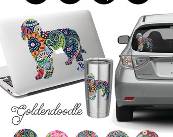 Goldendoodle Decal, Car Window, Laptop, Yeti Tumbler