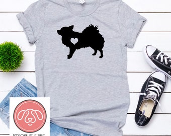 Long Haired Chihuahua Heart Dog T-Shirt