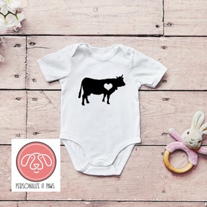 cow with bell infant body suit