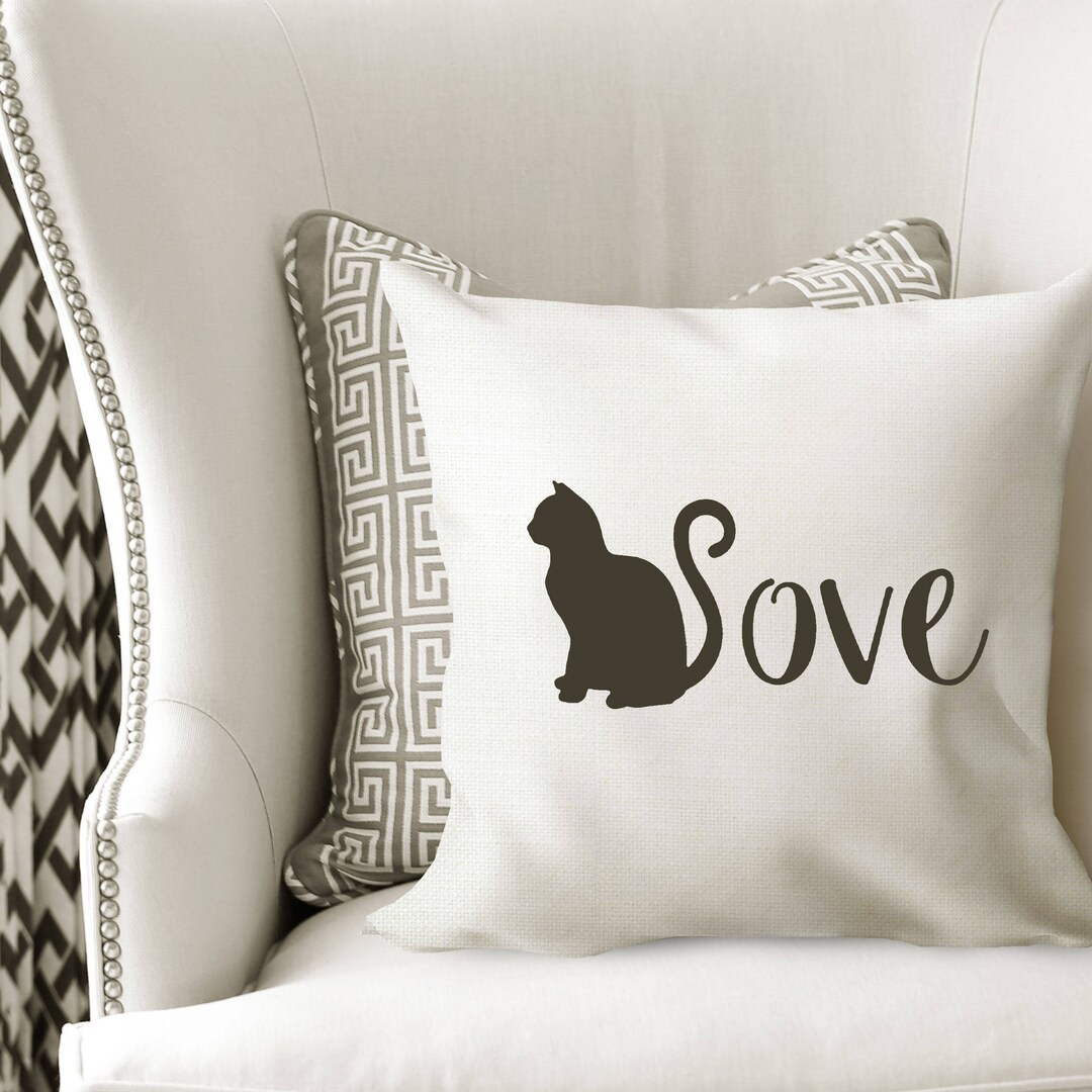 Pillow cover embroidery - cotton - cats in love main image 0