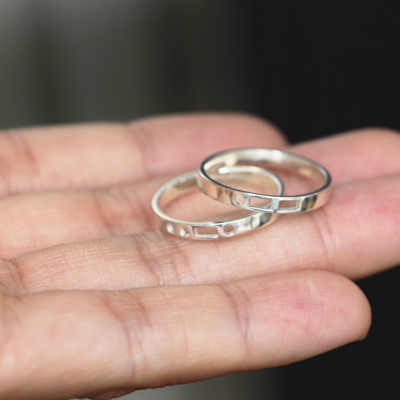 stackable ring Custom Morse Code RING,Personalized Secret Message Ring,sterling silver love ring,initial ring,Secret love ring