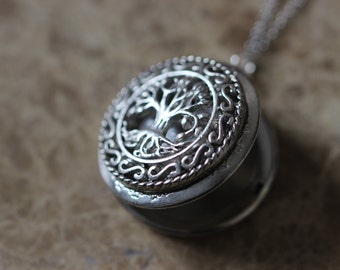 Celtic Tree Of Life Locket Necklace In Antique Silver C458l_s