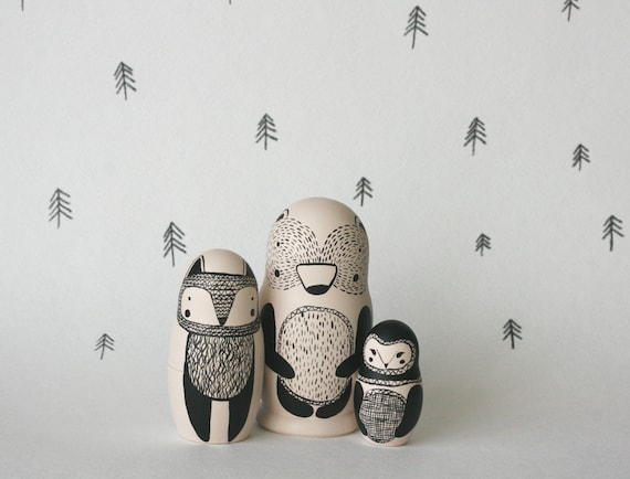 black and white russian dolls