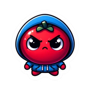 Cute Tomato Character Kiss-Cut Stickers - Fun for Laptop, Water Bottle, Notebooks, Gift for Kids, Cute Decor