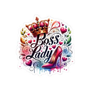 Boss Lady Kiss-Cut Stickers - Empowering Vinyl Decals for Women, Planner Decor, Job Motivation, Gift for Bosses, Office Supplies